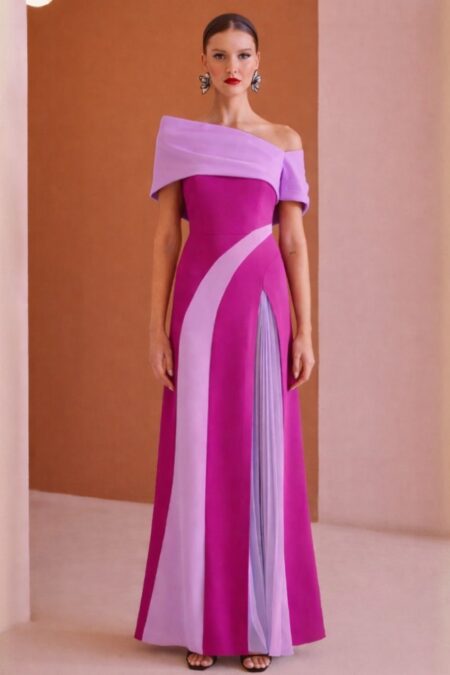 Vestido Madrina Quilla Plisada 52546