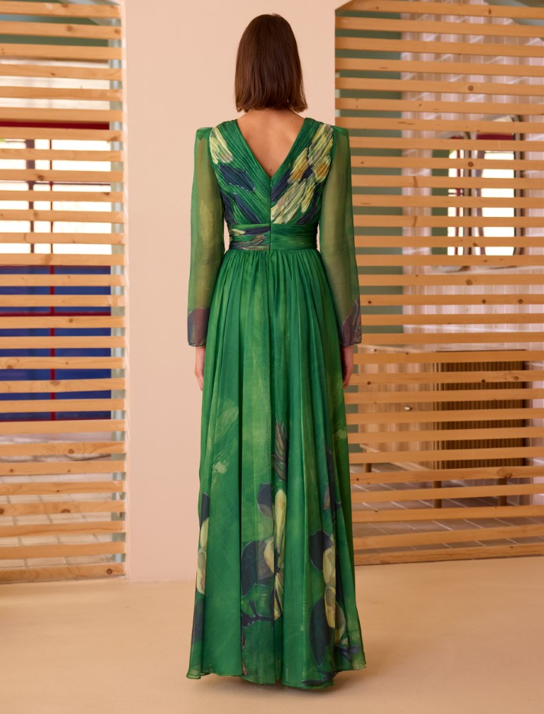 Vestido Largo Gasa Cruzado 52701 - Imagen 2