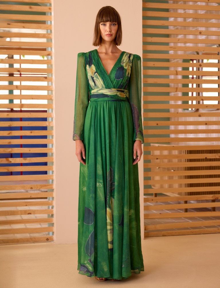Vestido Largo Gasa Cruzado 52701 - Imagen 3