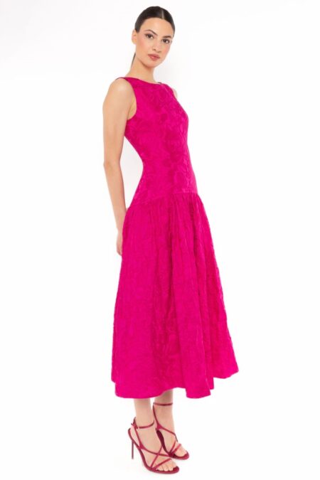 Vestido Midi Vuelo Brocado 52529