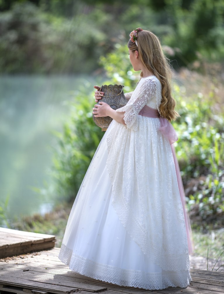 Vestido Comunión Romántico Zinnia - Imagen 3