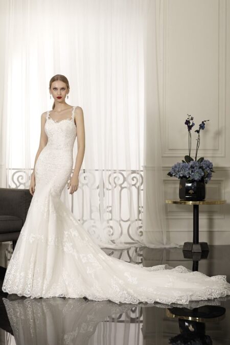 Vestido novia Sirena Tul Bordado Cabotine 24148